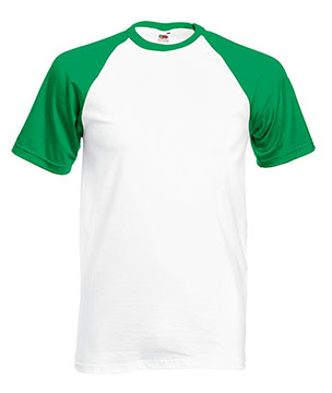 T-SHIRT BASEBALL MANICA CORTA  bianco - verde prato